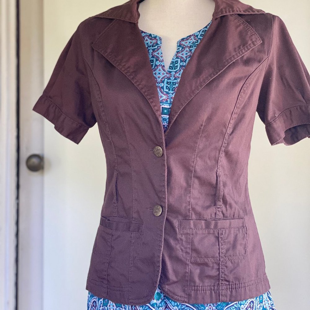 Brown Short Sleeved Cargo Jacket